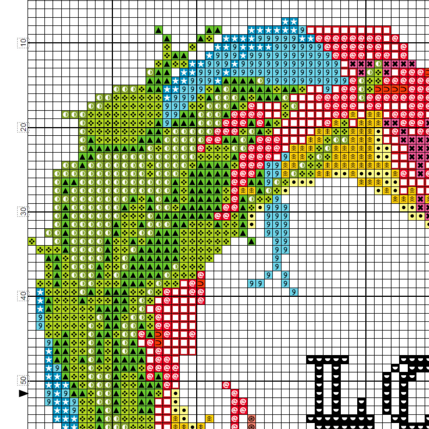 схема вышивки крестиком сердце